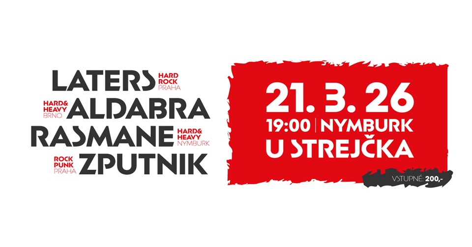 Rockový večer v Nymburce: RASMANE křtí album „KLAUN“, společně s ALDABROU, LATERS a ZPUTNIKem