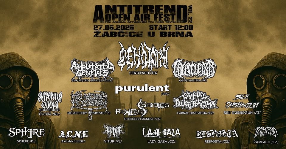 22. pokračování moravské alko-death-grind veselice vypukne v Žabčicích 27. června!