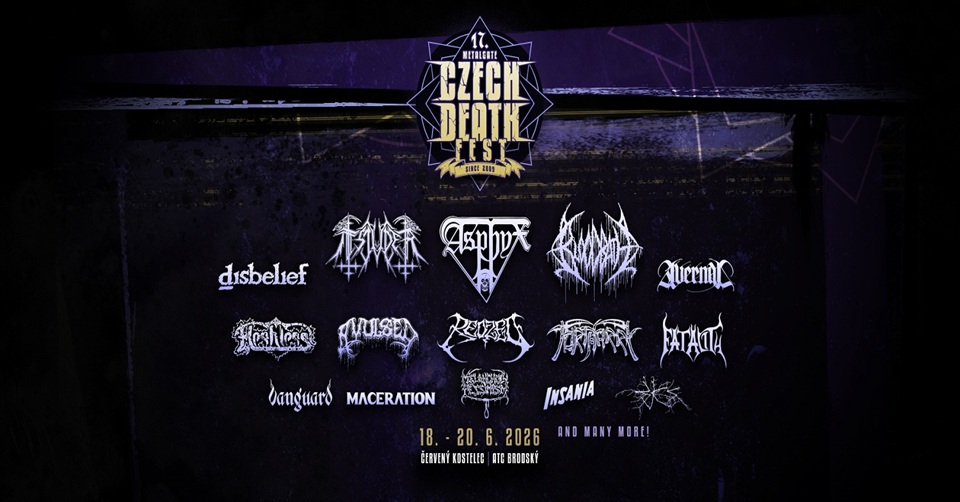 Czech Death Fest 2026 hlásí Trve Norwegian black metal TSJUDER nebo veterány AVULSED