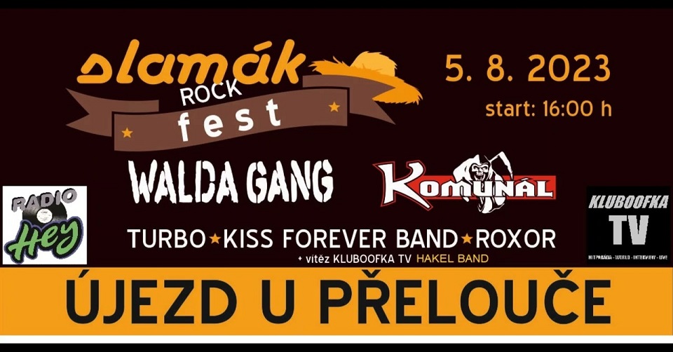 Slamák rock fest 2023 pátého srpence v Újezdu u Přelouče!